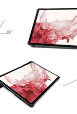 NoXx Hoesje Geschikt voor Samsung Galaxy Tab S8 Ultra Hoesje Case Hard Cover Hoes Book Case Met Screenprotector - Grijs