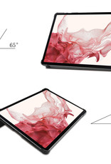 NoXx Hoesje Geschikt voor Samsung Galaxy Tab S8 Ultra Hoesje Case Hard Cover Hoes Book Case Met Screenprotector - Rosé goud