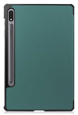 Samsung Galaxy Tab S8 Ultra Hoesje 14.6 inch Case Donker Groen - Samsung Galaxy Tab S8 Ultra Hoes Hardcover Hoesje Bookcase Met Uitsparing S Pen - Donker Groen