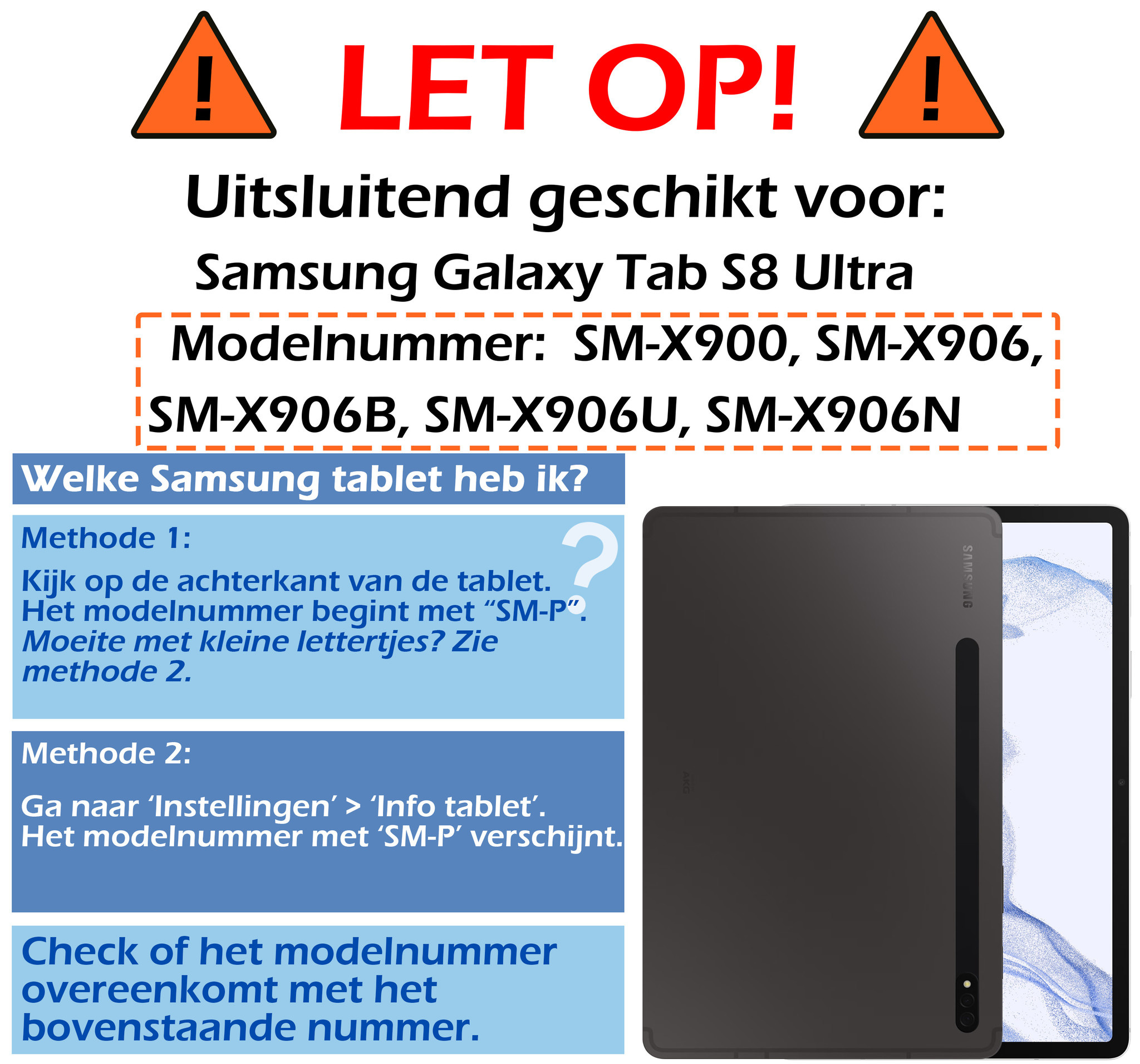 Nomfy Hoes Geschikt voor Samsung Galaxy Tab S8 Ultra Hoes Tri-fold Tablet Hoesje Case Met Screenprotector - Hoesje Geschikt voor Samsung Tab S8 Ultra Hoesje Hardcover Bookcase - Lichtblauw