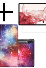 NoXx Hoesje Geschikt voor Samsung Galaxy Tab S8 Ultra Hoesje Case Hard Cover Hoes Book Case Met Screenprotector - Galaxy