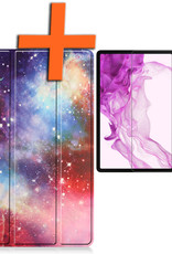 Nomfy Hoes Geschikt voor Samsung Galaxy Tab S8 Ultra Hoes Tri-fold Tablet Hoesje Case Met Screenprotector - Hoesje Geschikt voor Samsung Tab S8 Ultra Hoesje Hardcover Bookcase - Galaxy