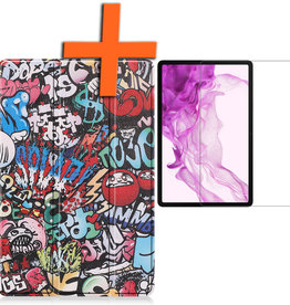 Nomfy Nomfy Samsung Galaxy Tab S8 Ultra Hoes Met Screenprotector - Graffity