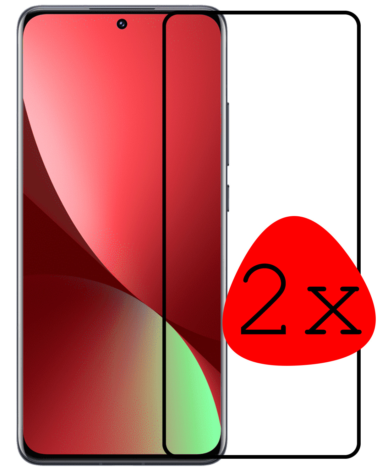 BASEY. Xiaomi 12 Screenprotector 3D Tempered Glass - Xiaomi 12 Beschermglas Full Cover - Xiaomi 12 Screen Protector 3D 2 Stuks