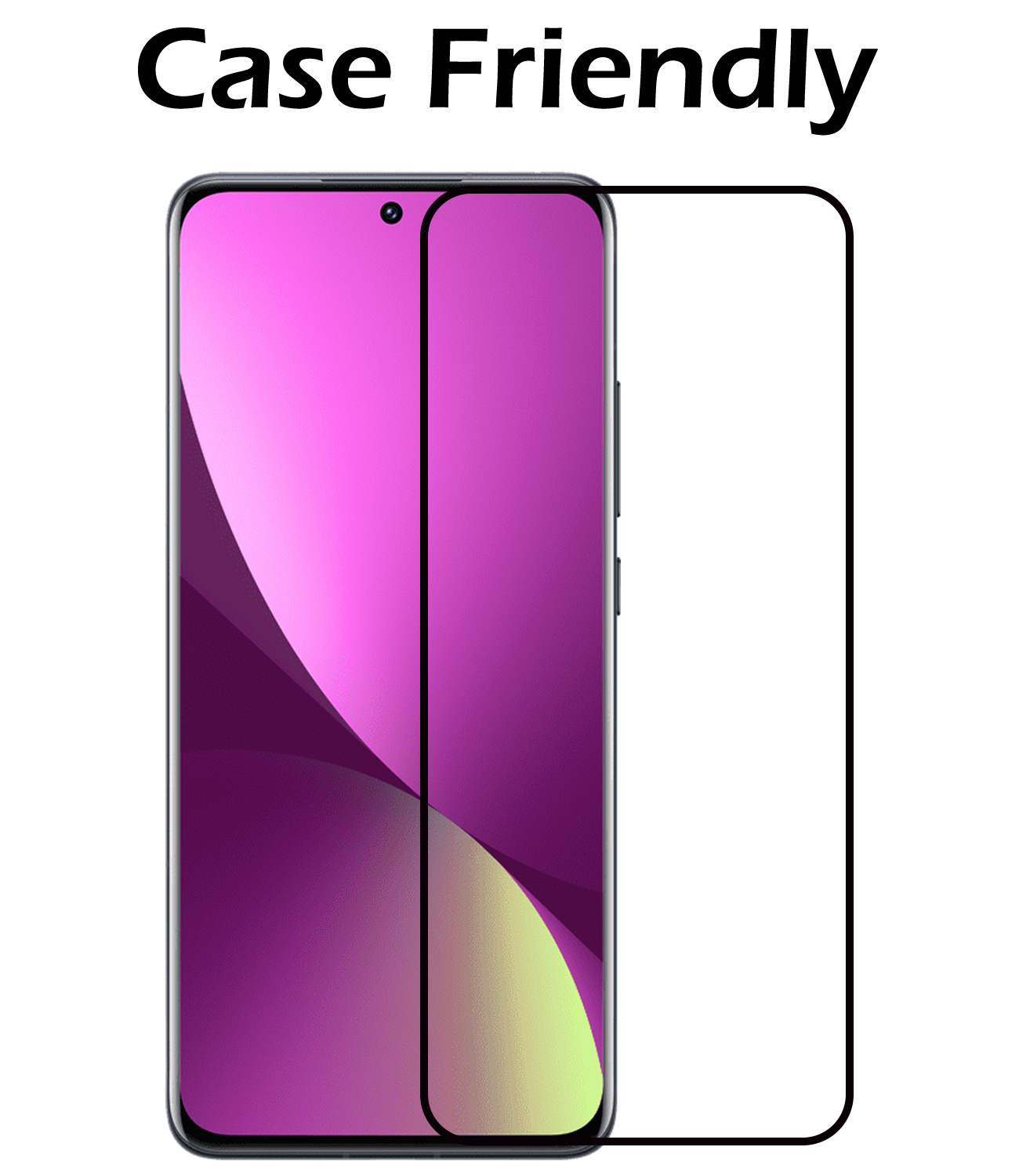 Nomfy Screenprotector Geschikt voor Xiaomi 12X Screenprotector Bescherm Glas - Screenprotector Geschikt voor Xiaomi 12X Screen Protector Tempered Glass Full Screen Full Cover - 2 PACK