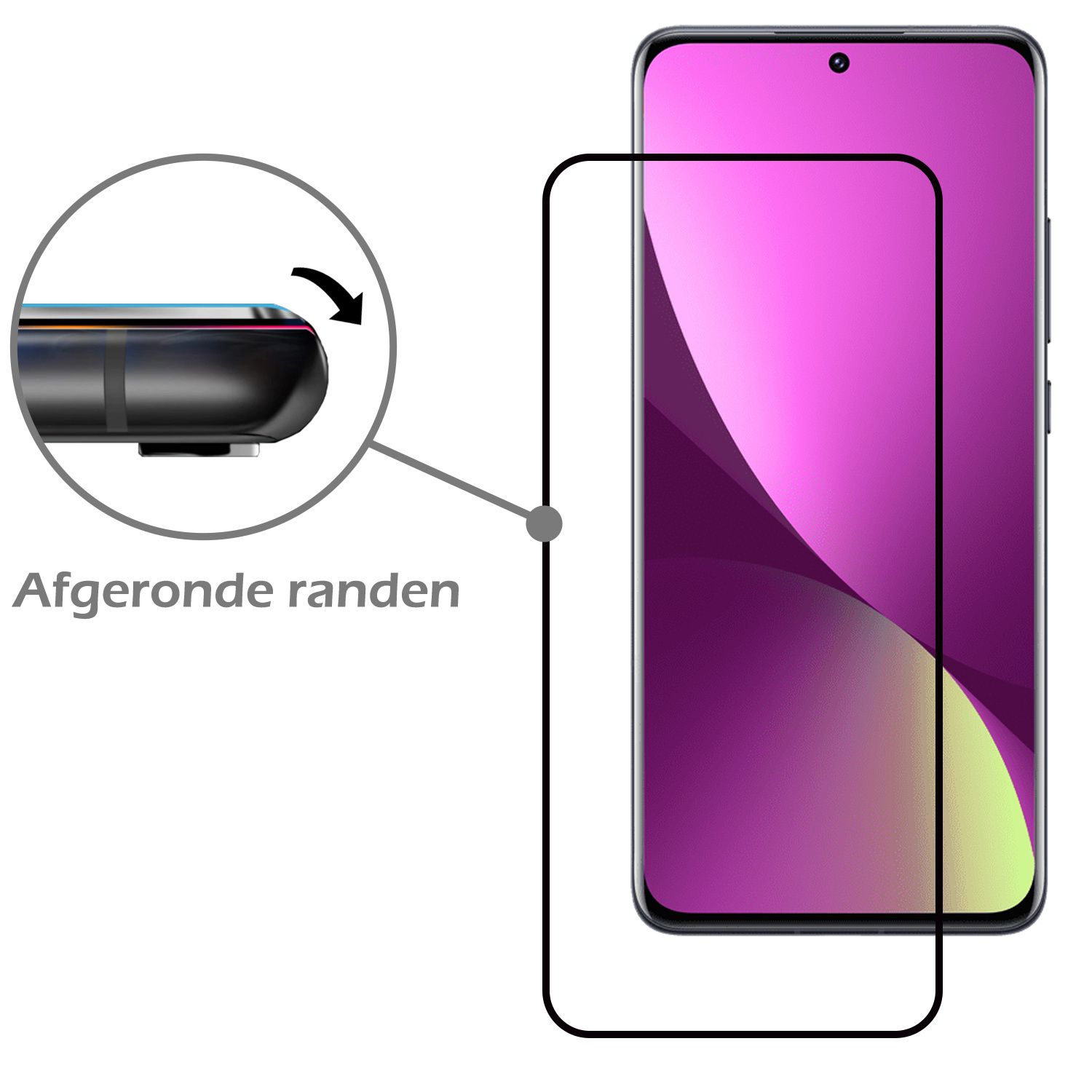 Nomfy Screenprotector Geschikt voor Xiaomi 12X Screenprotector Bescherm Glas - Screenprotector Geschikt voor Xiaomi 12X Screen Protector Tempered Glass Full Screen Full Cover - 2 PACK