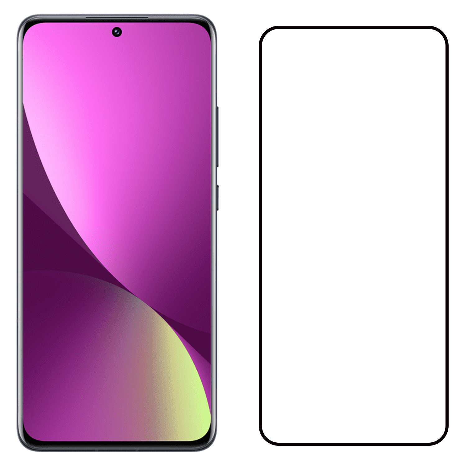 Nomfy Screenprotector Geschikt voor Xiaomi 12X Screenprotector Bescherm Glas - Screenprotector Geschikt voor Xiaomi 12X Screen Protector Tempered Glass Full Screen Full Cover - 2 PACK