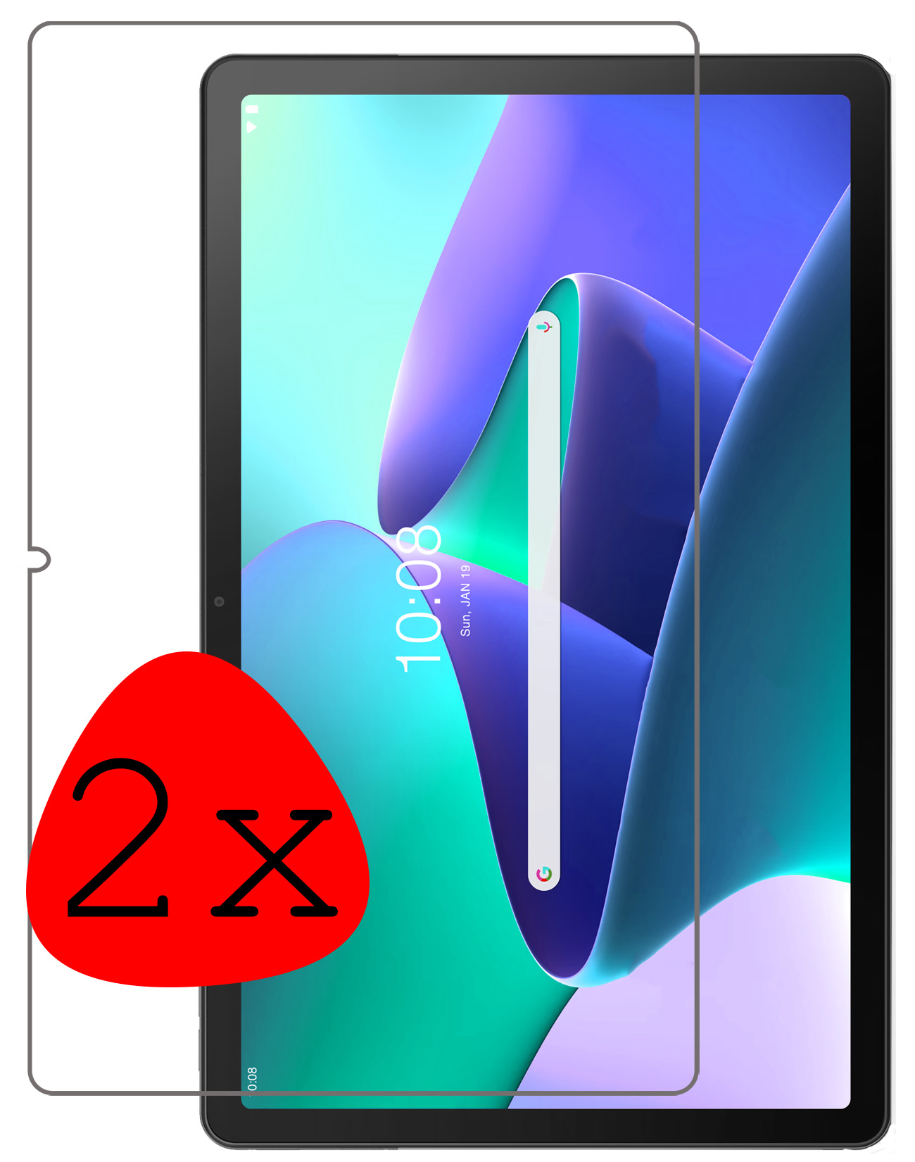BASEY. Screenprotector Geschikt voor Lenovo Tab M10 Plus 3rd Gen Screenprotector Tempered Glass - Screenprotector Geschikt voor Lenovo Tab M10 Plus (3e Gen) Screen Protector Beschermglas - 2 Stuks