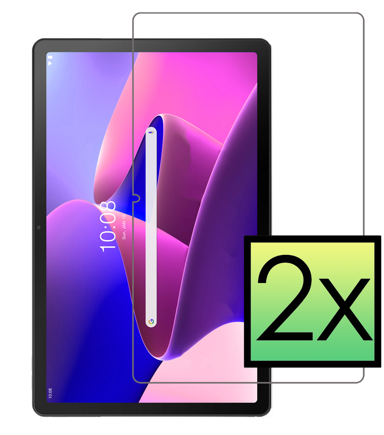 NoXx Screenprotector Geschikt voor Lenovo Tab M10 Plus 3rd Gen Screenprotector Bescherm Glas Screen Protector - 2x