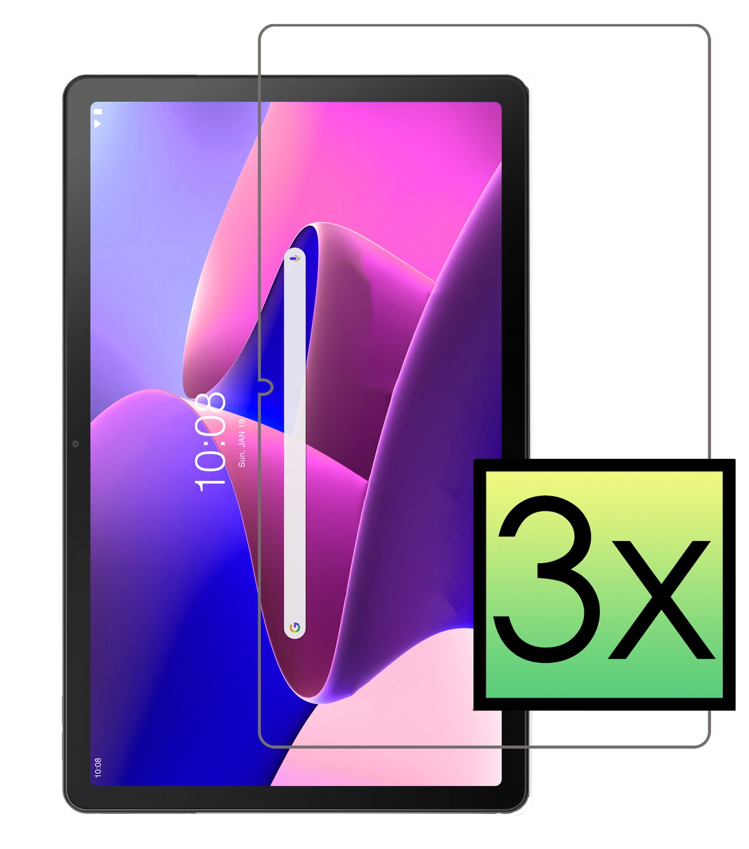 NoXx Screenprotector Geschikt voor Lenovo Tab M10 Plus 3rd Gen Screenprotector Bescherm Glas Screen Protector - 3x