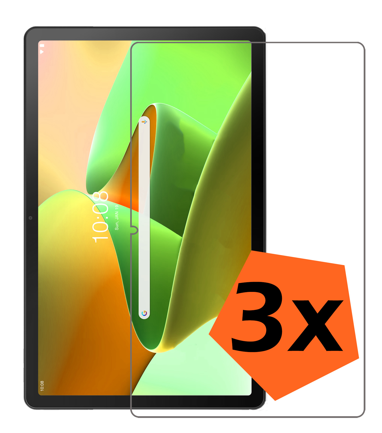 Nomfy Screenprotector Geschikt voor Lenovo Tab M10 Plus 3rd Gen Screenprotector Bescherm Glas - Screen Protector Geschikt voor Lenovo Tab M10 Plus (3e Gen) Screenprotector Tempered Glass - 3 PACK