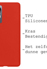 BASEY. Hoes Geschikt voor Xiaomi 12 Hoesje Siliconen Back Cover Case - Hoesje Geschikt voor Xiaomi 12 Hoes Cover Hoesje - Rood