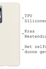 BASEY. Hoes Geschikt voor Xiaomi 12 Hoesje Siliconen Back Cover Case - Hoesje Geschikt voor Xiaomi 12 Hoes Cover Hoesje - Wit