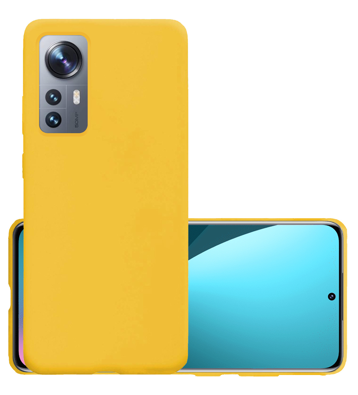 NoXx Hoes Geschikt voor Xiaomi 12 Hoesje Cover Siliconen Back Case Hoes - Geel