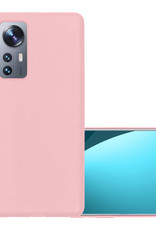 NoXx Hoes Geschikt voor Xiaomi 12 Hoesje Cover Siliconen Back Case Hoes - Lichtroze