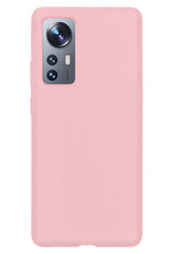 Nomfy Xiaomi 12 Hoesje Siliconen - Xiaomi 12 Hoesje Licht Roze Case - Xiaomi 12 Cover Siliconen Back Cover - Licht Roze