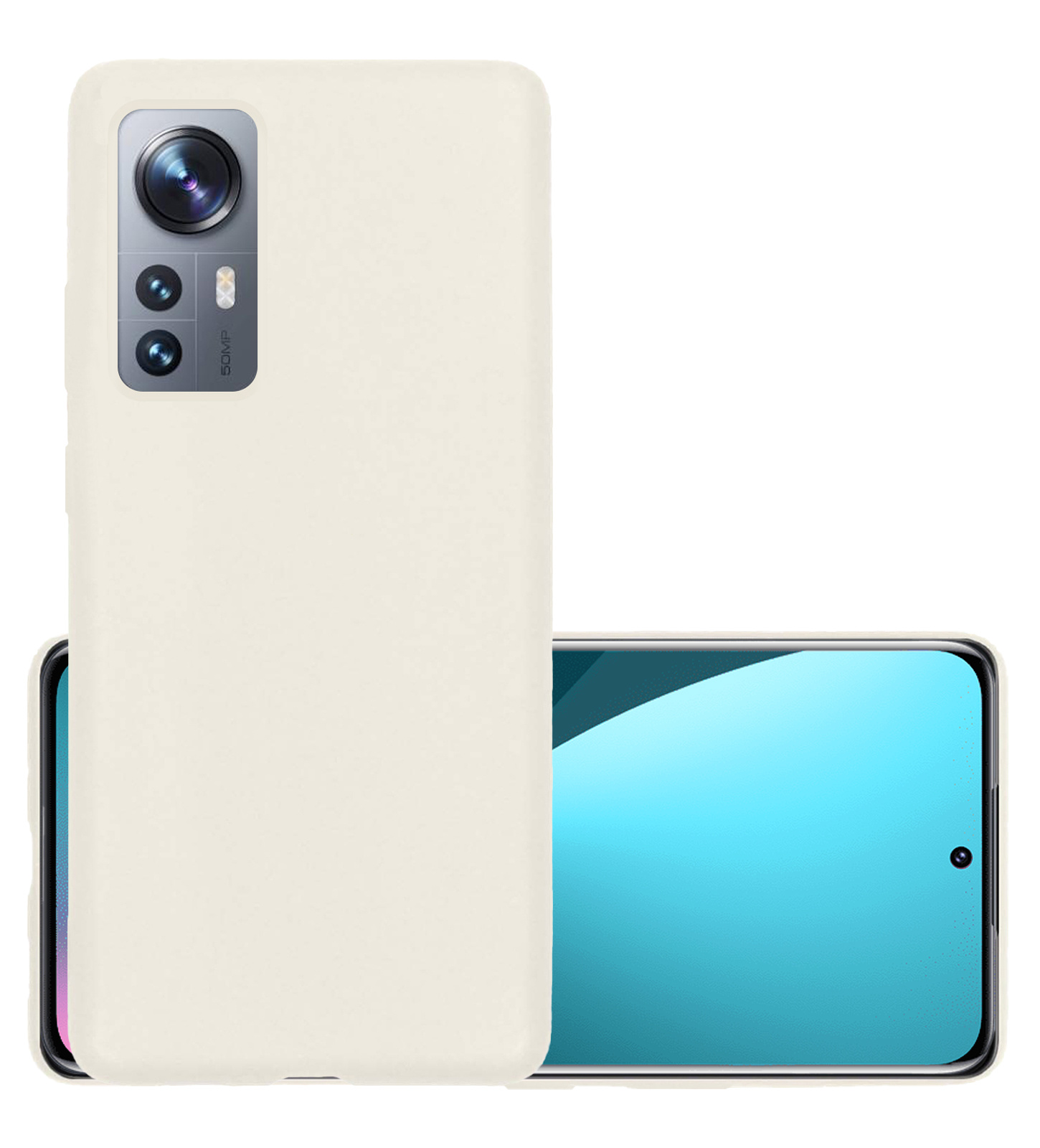 NoXx Hoes Geschikt voor Xiaomi 12 Hoesje Cover Siliconen Back Case Hoes - Wit