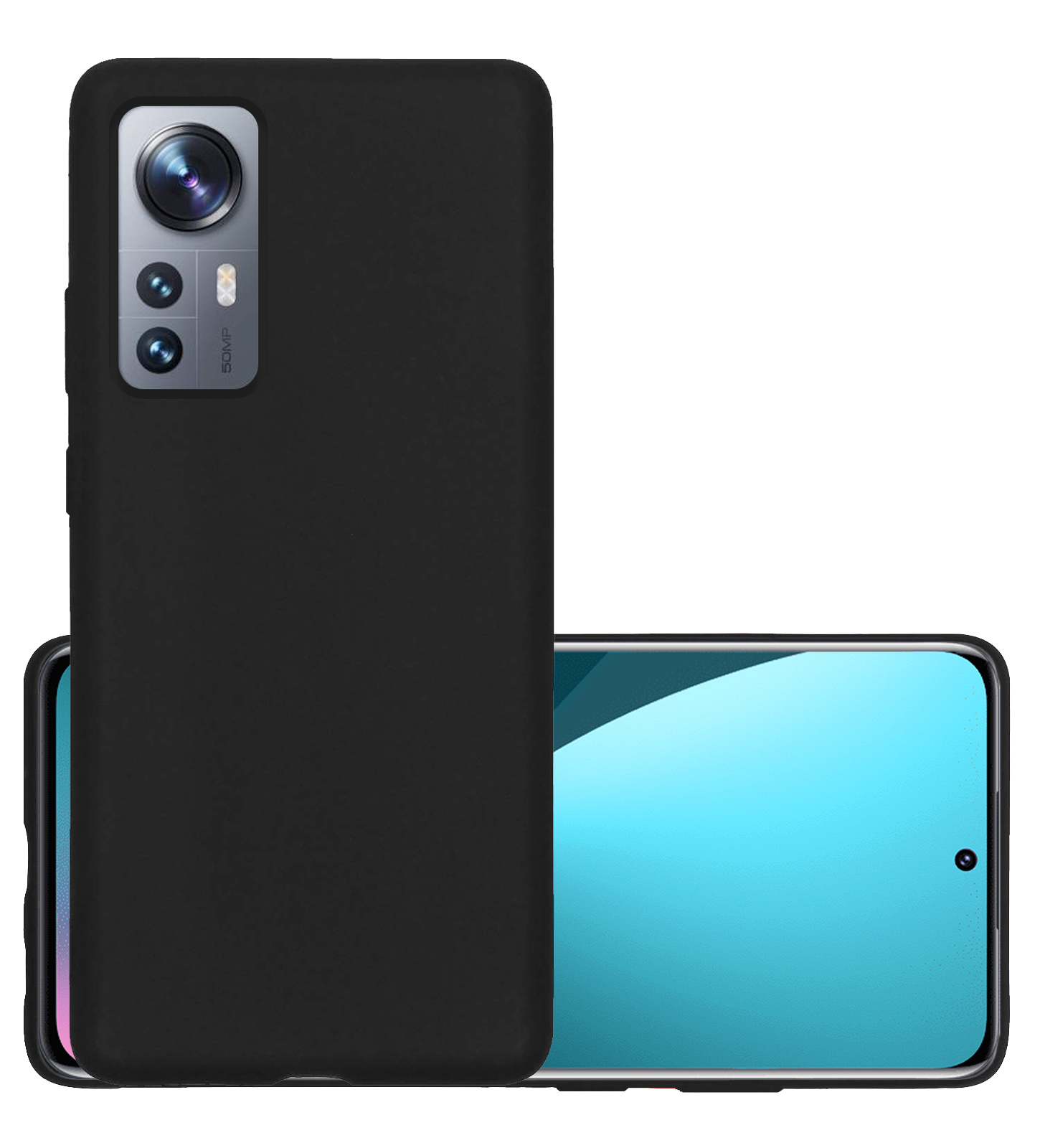NoXx Hoes Geschikt voor Xiaomi 12 Hoesje Cover Siliconen Back Case Hoes - Zwart