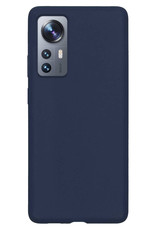 Nomfy Xiaomi 12 Hoesje Siliconen - Xiaomi 12 Hoesje Donker Blauw Case - Xiaomi 12 Cover Siliconen Back Cover -Donker Blauw