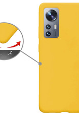 Nomfy Hoesje Geschikt voor Xiaomi 12 Hoesje Siliconen Cover Case - Hoes Geschikt voor Xiaomi 12 Hoes Back Case - Geel
