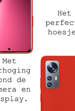 BASEY. Hoes Geschikt voor Xiaomi 12 Hoesje Siliconen Back Cover Case - Hoesje Geschikt voor Xiaomi 12 Hoes Cover Hoesje - Rood - 2 Stuks
