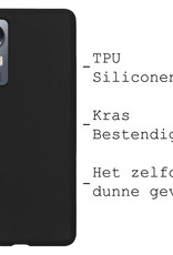 BASEY. Hoes Geschikt voor Xiaomi 12 Hoesje Siliconen Back Cover Case - Hoesje Geschikt voor Xiaomi 12 Hoes Cover Hoesje - Zwart - 2 Stuks