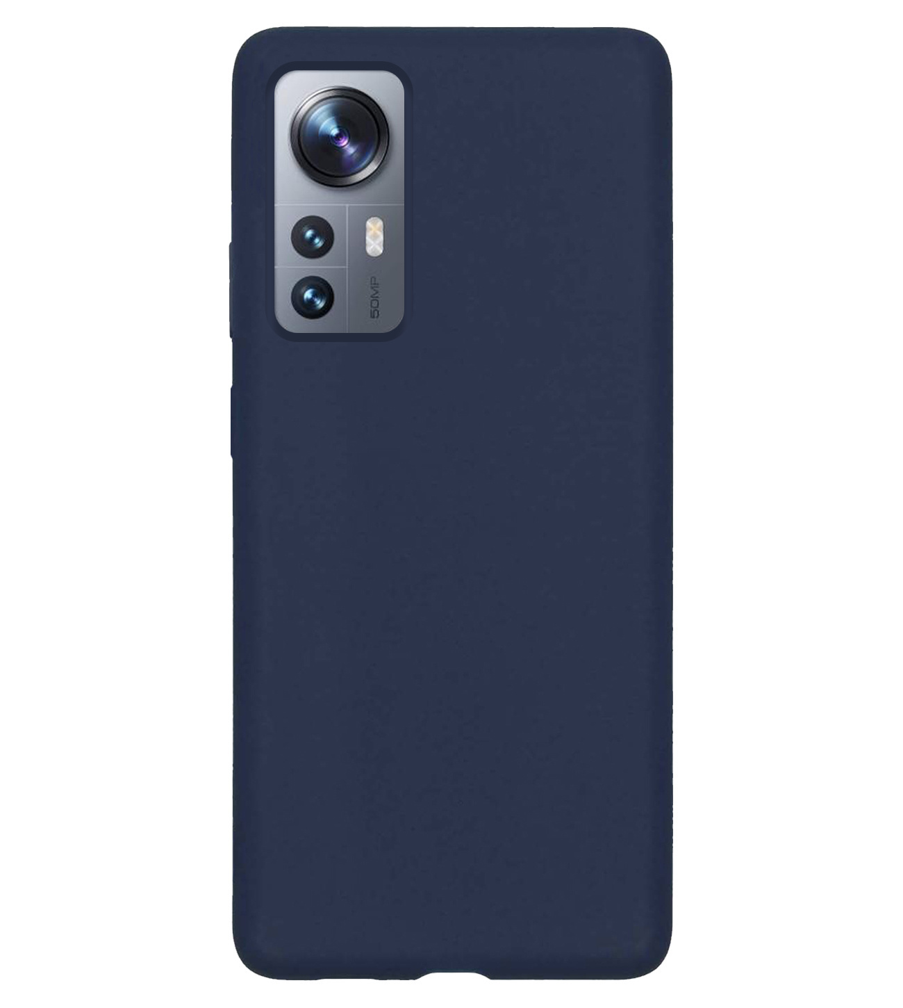 NoXx Xiaomi 12 Hoesje Back Cover Siliconen Case Hoes - Donker Blauw - 2x