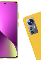 Nomfy Hoesje Geschikt voor Xiaomi 12 Hoesje Siliconen Cover Case - Hoes Geschikt voor Xiaomi 12 Hoes Back Case - 2-PACK - Geel