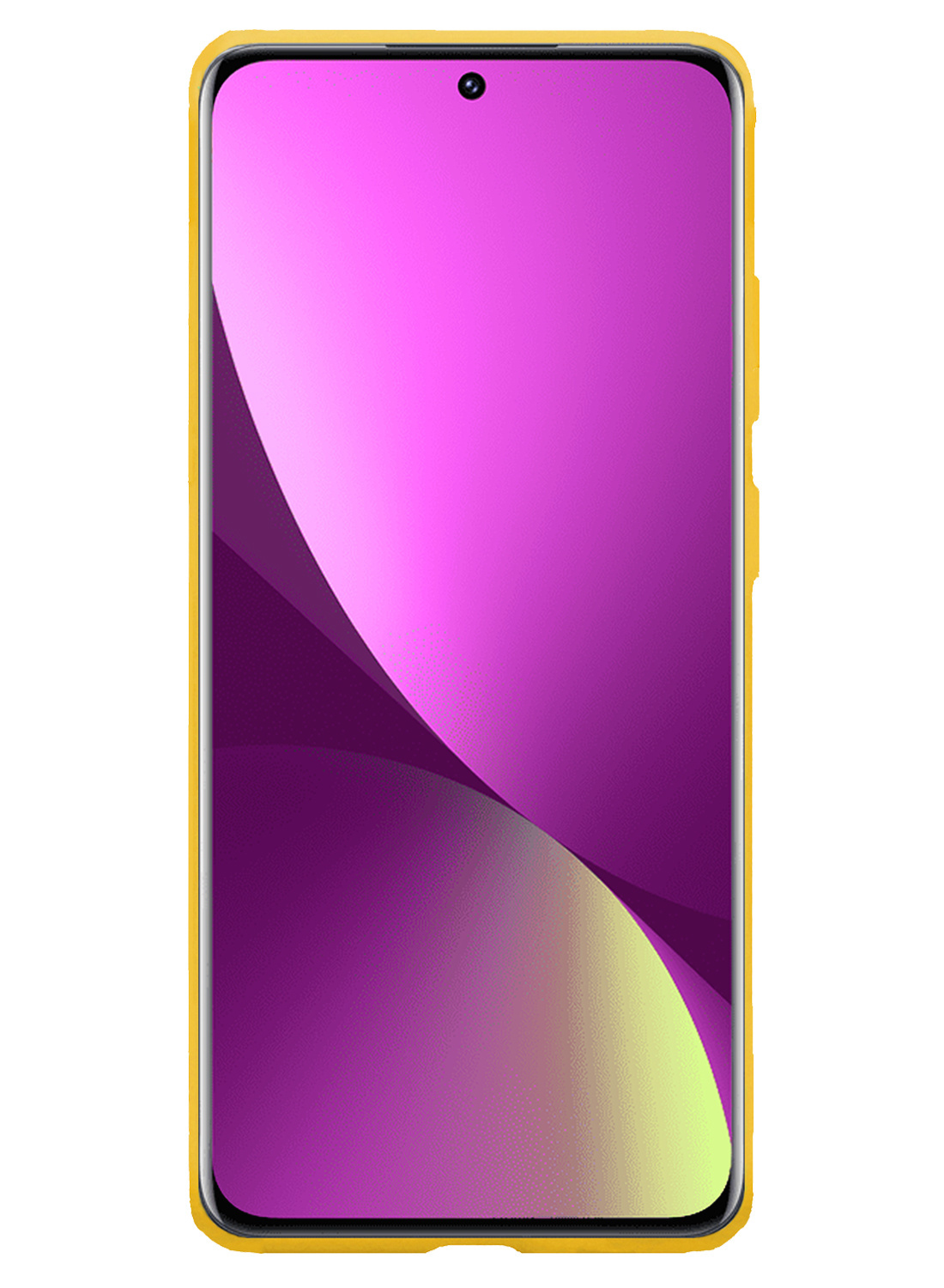 Nomfy Hoesje Geschikt voor Xiaomi 12 Hoesje Siliconen Cover Case - Hoes Geschikt voor Xiaomi 12 Hoes Back Case - 2-PACK - Geel