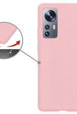Nomfy Xiaomi 12 Hoesje Siliconen - Xiaomi 12 Hoesje Licht Roze Case - Xiaomi 12 Cover Siliconen Back Cover - Licht Roze 2 Stuks