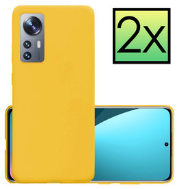 NoXx NoXx Xiaomi 12 Hoesje Siliconen - Geel - 2 PACK