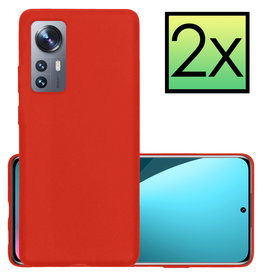 NoXx NoXx Xiaomi 12 Hoesje Siliconen - Rood - 2 PACK