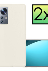 NoXx Hoes Geschikt voor Xiaomi 12 Hoesje Cover Siliconen Back Case Hoes - Wit - 2x
