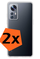 Nomfy Hoesje Geschikt voor Xiaomi 12 Hoesje Siliconen Cover Case - Hoes Geschikt voor Xiaomi 12 Hoes Back Case - 2-PACK - Transparant