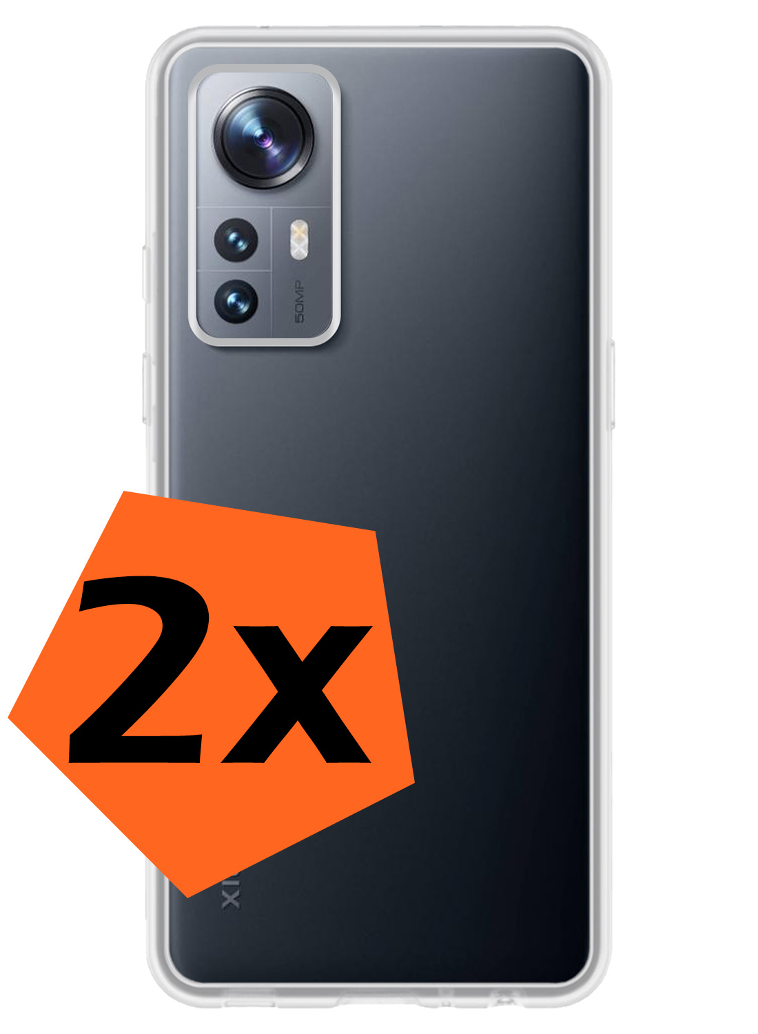 Nomfy Hoesje Geschikt voor Xiaomi 12 Hoesje Siliconen Cover Case - Hoes Geschikt voor Xiaomi 12 Hoes Back Case - 2-PACK - Transparant