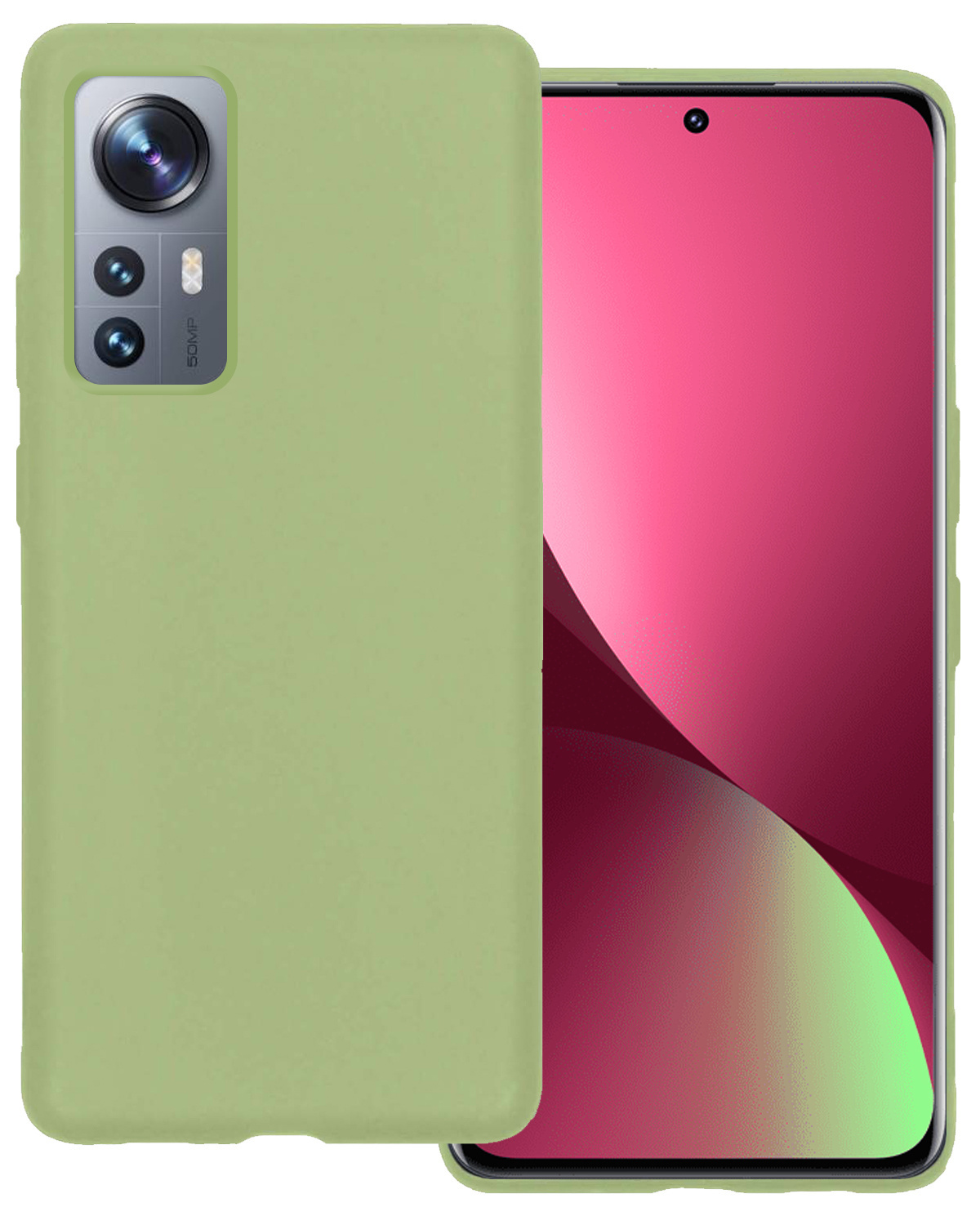 BASEY. Hoes Geschikt voor Xiaomi 12X Hoesje Siliconen Back Cover Case - Hoesje Geschikt voor Xiaomi 12X Hoes Cover Hoesje - Groen