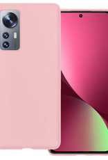 BASEY. Hoes Geschikt voor Xiaomi 12X Hoesje Siliconen Back Cover Case - Hoesje Geschikt voor Xiaomi 12X Hoes Cover Hoesje - Lichtroze