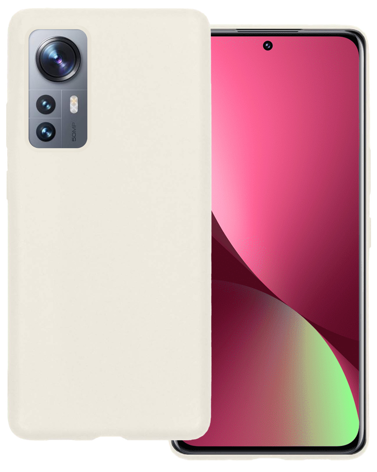 BASEY. Hoes Geschikt voor Xiaomi 12X Hoesje Siliconen Back Cover Case - Hoesje Geschikt voor Xiaomi 12X Hoes Cover Hoesje - Wit