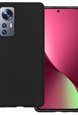 BASEY. Hoes Geschikt voor Xiaomi 12X Hoesje Siliconen Back Cover Case - Hoesje Geschikt voor Xiaomi 12X Hoes Cover Hoesje - Zwart