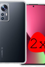 BASEY. Hoes Geschikt voor Xiaomi 12X Hoesje Siliconen Back Cover Case - Hoesje Geschikt voor Xiaomi 12X Hoes Cover Hoesje - Transparant - 2 Stuks