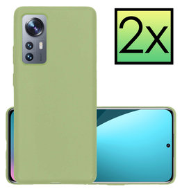 NoXx NoXx Xiaomi 12X Hoesje Siliconen - Groen - 2 PACK