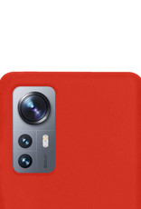 NoXx Xiaomi 12X Hoesje Back Cover Siliconen Case Hoes - Rood - 2x