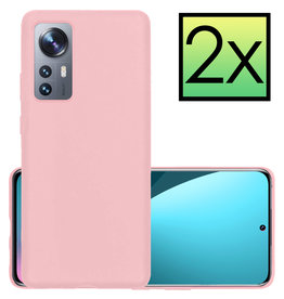 NoXx NoXx Xiaomi 12X Hoesje Siliconen - Lichtroze - 2 PACK