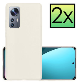NoXx NoXx Xiaomi 12X Hoesje Siliconen - Wit - 2 PACK