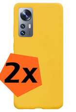 Nomfy Hoesje Geschikt voor Xiaomi 12X Hoesje Siliconen Cover Case - Hoes Geschikt voor Xiaomi 12X Hoes Back Case - 2-PACK - Geel