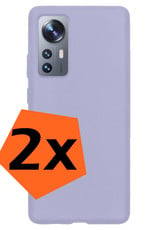 Nomfy Xiaomi 12X Hoesje Siliconen - Xiaomi 12X Hoesje Lila Case - Xiaomi 12X Cover Siliconen Back Cover - LilaÂ 2 Stuks