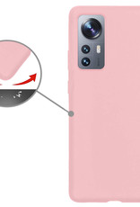 Nomfy Hoesje Geschikt voor Xiaomi 12X Hoesje Siliconen Cover Case - Hoes Geschikt voor Xiaomi 12X Hoes Back Case - 2-PACK - Lichtroze
