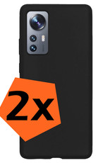 Nomfy Hoesje Geschikt voor Xiaomi 12X Hoesje Siliconen Cover Case - Hoes Geschikt voor Xiaomi 12X Hoes Back Case - 2-PACK - Zwart