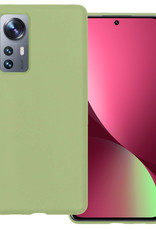 BASEY. Hoes Geschikt voor Xiaomi 12 Pro Hoesje Siliconen Back Cover Case - Hoesje Geschikt voor Xiaomi 12 Pro Hoes Cover Hoesje - Groen
