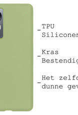 BASEY. Hoes Geschikt voor Xiaomi 12 Pro Hoesje Siliconen Back Cover Case - Hoesje Geschikt voor Xiaomi 12 Pro Hoes Cover Hoesje - Groen